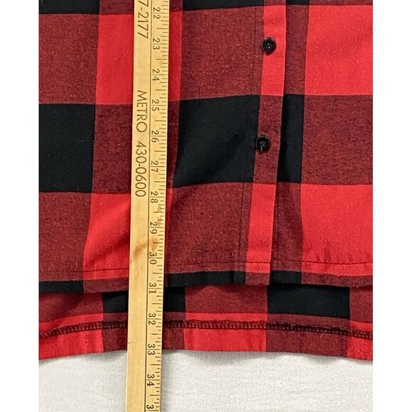 Womens Now N Forever Flannel‎ Shirt 2XL/3XL Red Black Checkered Casual Christmas - Picture 10 of 12